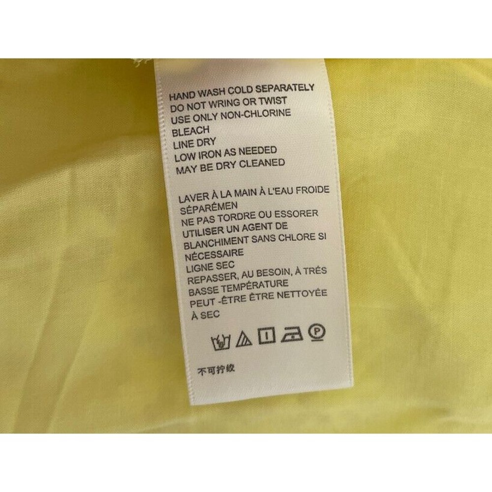 New Urban Outfitters Women Reina Semi-Sheer  Preppy Yellow Midi Dress Size Small - Picture 12 of 13